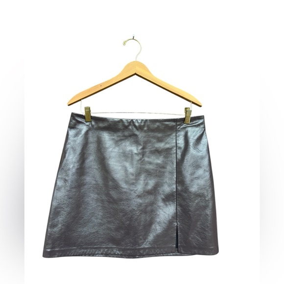 Topshop Women’s Dark Brown Leather Mini Skirt Size 10 Grunge City - Picture 7 of 7